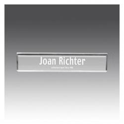 Acrylic Desk Namplate, 10" wide x 2" tall x .75" deep