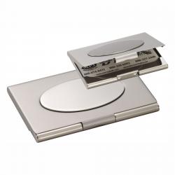 Matte Silver Business Card Holder, 3.75" wide x 2.375" tall