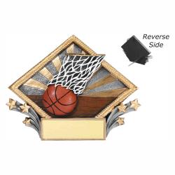 Basketball Resin Diamond Plate, 7.5" wide x 6" tall