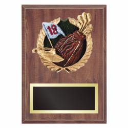 Golf Plaque with Resin Relief, 6" wide X 8" tall