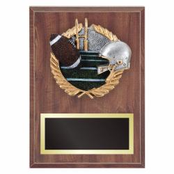Football Plaque with Resin Relief, 7" wide X 9" wide
