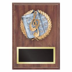 Music Plaque with Resin Relief, 7" wide X 9" wide