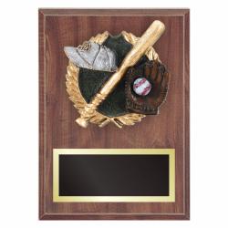 Baseball Plaque with Resin Relief, 7" wide X 9" wide