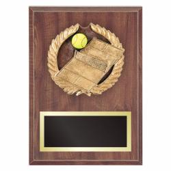 Tennis Plaque with Resin Relief, 7" wide x 9" tall