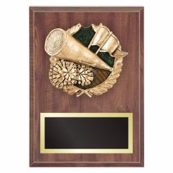 Cheerleading Plaque with Resin Relief, 7" wide X 9" wide