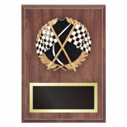 Racing Plaque with Resin Relief, 7" wide X 9" wide