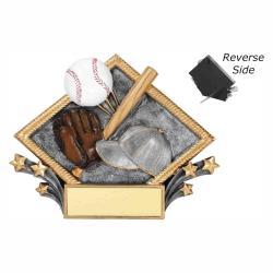 Baseball Resin Diamond Plate, 7.5" wide x 6" tall