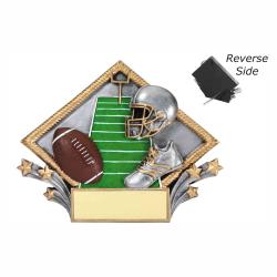 Football Resin Diamond Plate, 7.5" wide x 6" tall