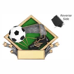 Soccer Resin Diamond Plate, 7.5" wide x 6" tall