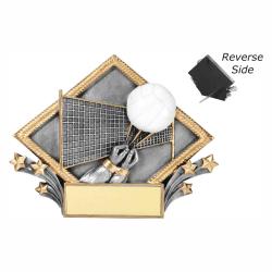 Volleyball Resin Diamond Plate, 7.5" wide x 6" tall
