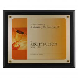 Black Veneer Certificate Plaque, 13" wide x 10.5" tall