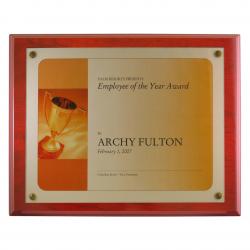 Mahogany Finish Certificate Plaque, 13" wide x 10.5" tall