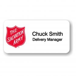 White Aluminum Badge, with magnet