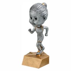 Track Bobble Head (female) award, 6" High
