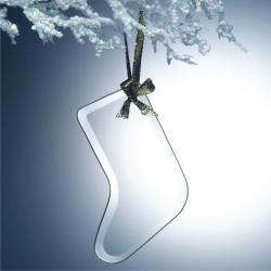 Beveled Jade Glass Stocking Ornament, 2.875" wide x 4" tall x .125" deep