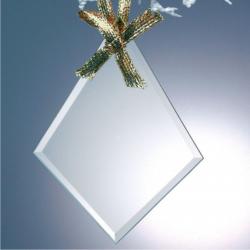 Beveled Jade Glass Diamond Ornament, 3" wide x 4" tall x .125" deep