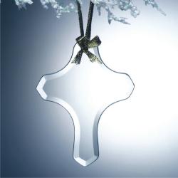Beveled Jade Glass Cross Ornament, 3.5" wide x 4.5" tall x .125" deep