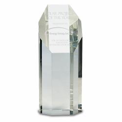 Crystal Octagon Tower, 3" wide x 8.5" tall