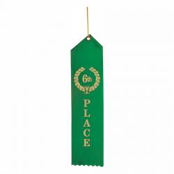 6th Place 2" x 8" Ribbon, 2" wide x 8" tall