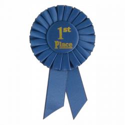 1st Place Rosette Ribbon, 3.5" wide x 6.5" tall