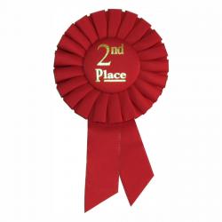 2nd Place Rosette Ribbon, 3.5" wide x 6.5" tall