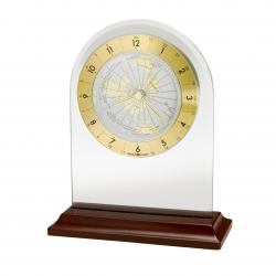 World Time Arch Clock, 5.5" wide x 6.75" tall x 1.75" deep