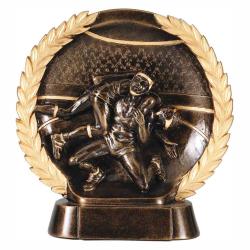 Wrestling Wreath Resin, 7.5" High