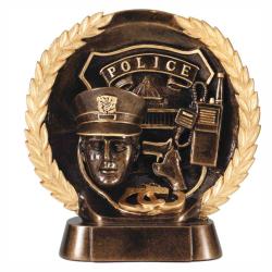 Police Wreath Resin, 7.5" High