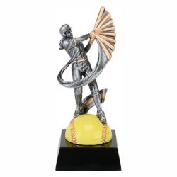 Mx Softball (female) Resin Award, 3.25" wide x 7.5" tall x 4" deep