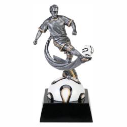 Mx Soccer (male) Resin Award, 4" wide x 6.875" tall x 3.25" deep