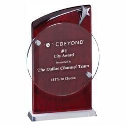 Rosewood Star on Top Award, 5.5" wide x 9.5" tall x 2" deep