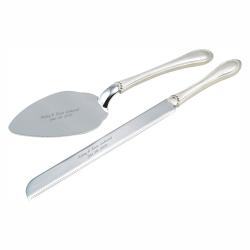 Two Tone Knife & Server with Crystals award, 11.75" LONG