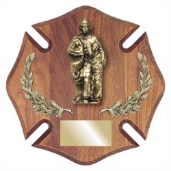 14 x 14 Walnut Firefighter Plaque, 14" wide x 14" tall