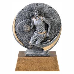 Mx 3D Basketball (female) Resin Award, 5" High