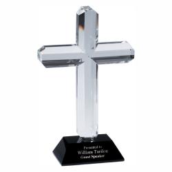 Crystal Cross award, 5" wide x 9" tall