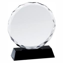 Black Crystal Circle Award, 6" wide x 7" tall