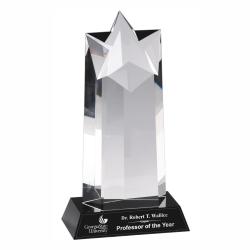 Crystal Star Column, 5.5" wide x 10.125" tall x 3.125" deep