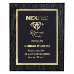 Black Oak Finish Plaque, 12" wide x 15" tall