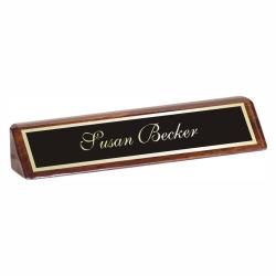 Walnut Piano Finish Nameplate, 10" wide x 1.875" tall x 2.25" deep