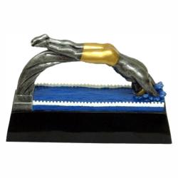 Mx Swimmer (male) Resin Award, 3.25" wide x 7.5" tall x 3.25" deep