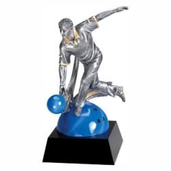 Mx Bowling (male) Resin Award, 3.25" wide x 7.5" tall x 3.25" deep