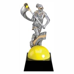 Mx Lacrosse (female) Resin Award, 3.25" wide x 7.5" tall x 3.25" deep