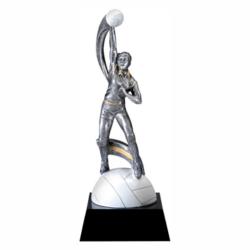 Mx Volleyball (female) Resin Award, 3.25" wide x 7.5" tall x 3.25" deep
