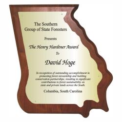 Walnut Georgia Plaque, 10" wide x 11.5" tall