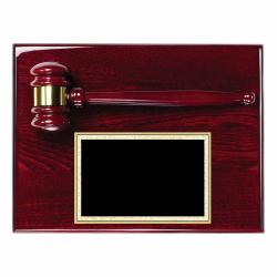 12 x 9 Rosewood Finish Gavel Plaque, 12" wide x 9" tall
