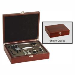 Rosewood 5 Piece Wine Gift Set, 10.75" wide x 2.75" tall x 8.75" deep