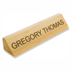 Natural Bamboo Nameplate, 10.5" wide x 1.75" tall x 2.125" deep