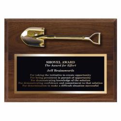 12 x 9 Walnut Shovel Plaque, 12" wide x 9" tall