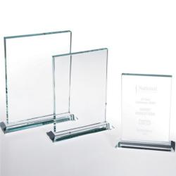 Starfire Vertical Rectangle Award, 1/2" Thick Starfie Clear Glass, 7" wide x 8.5" tall x 2" deep