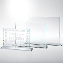 Starfire Horizontal Rectangle Award, 1/2" Thick Starfie Clear Glass, 9" wide x 6.5" tall x 2" deep